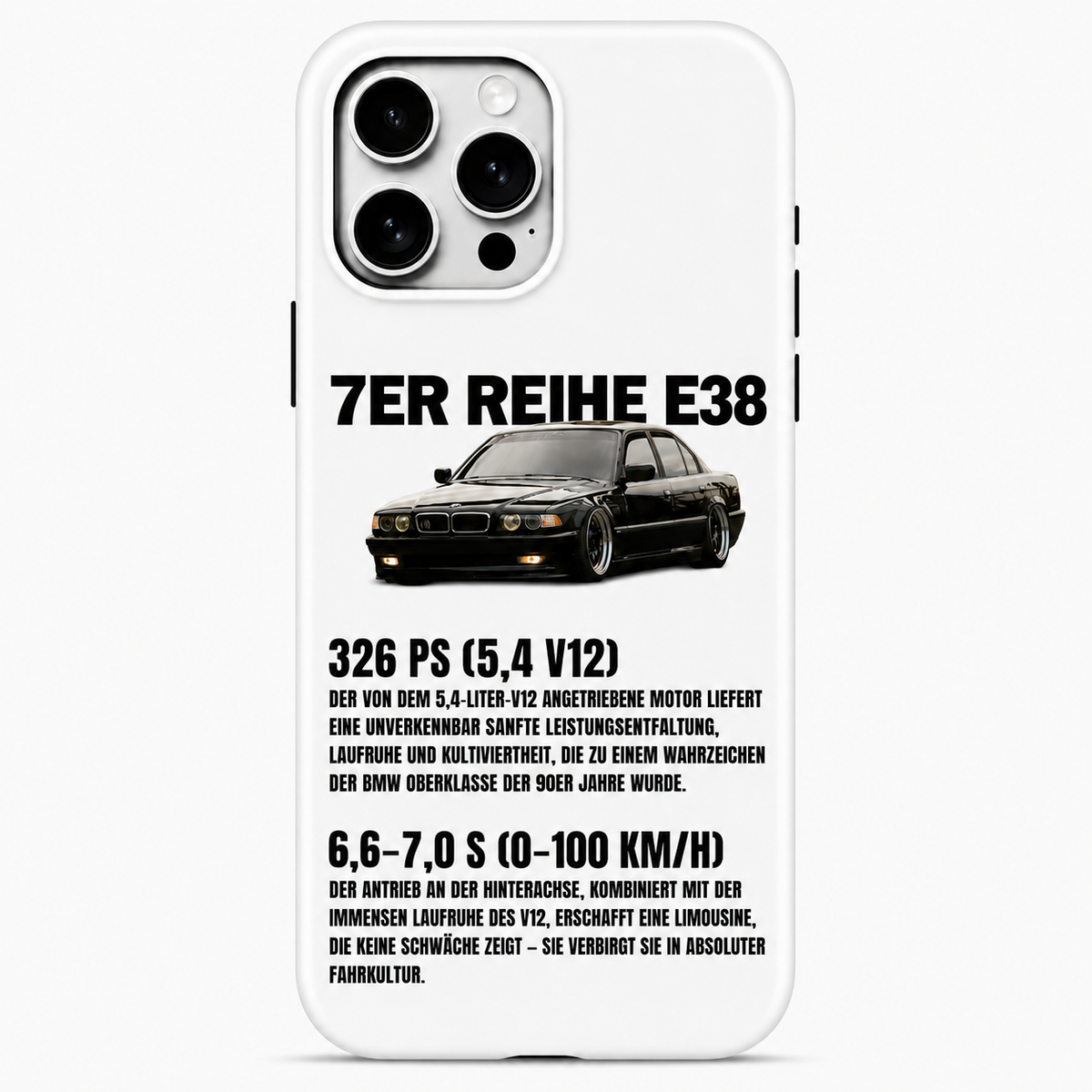 Czarna osłona BMW 7 E38 marki My Store 3, wykonana z trwałych materiałów, montowana na zewnątrz pojazdu.